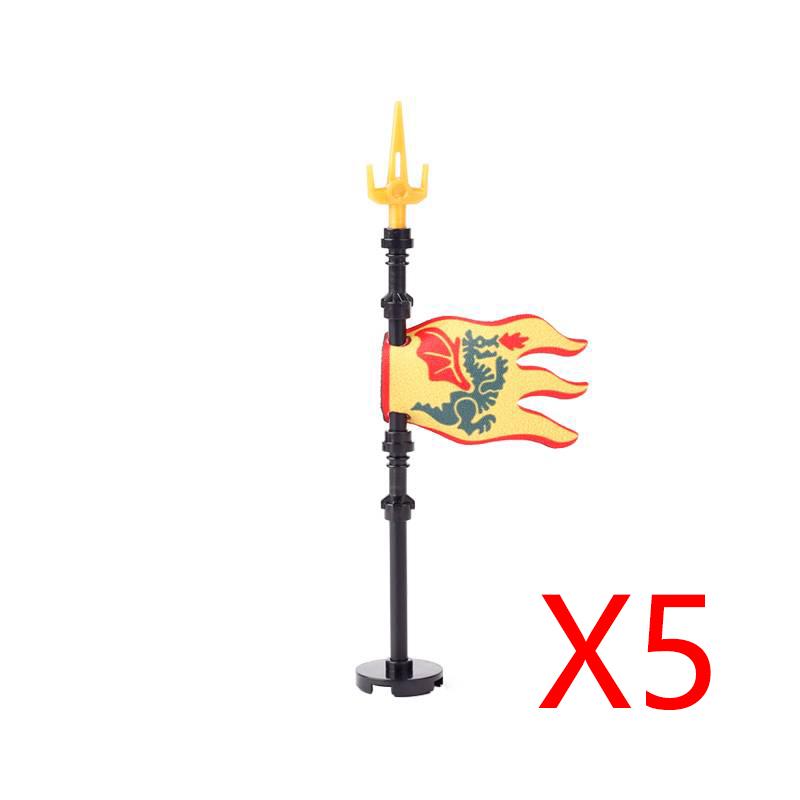 Military Building Blocks Solider Figures Medieval Crusaders Jerusalem Black Hawk Red Lion Knights Accessories Flags Vest MOC