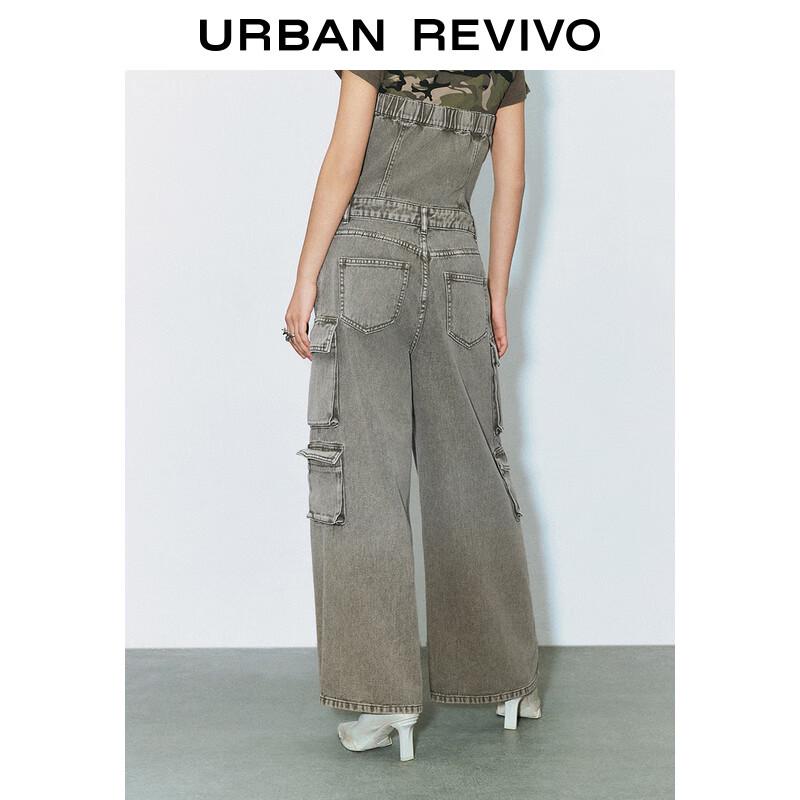 Combinaison Bandeau en Jean Délavé Usé pour Femmes UR