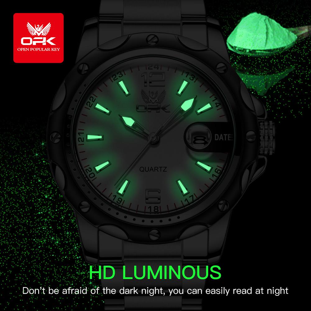 OPK 6026 Original Waterproof Watches For Men Digital Mirror Luxury Quartz Watch Luminous Wristwatch Male Date Reloj Hombre