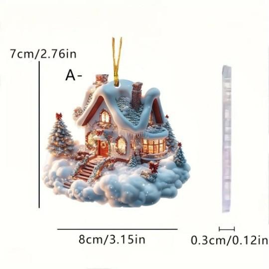 2D Flat Acrylic Car Pendant Home Decoration Keychain One Size белый