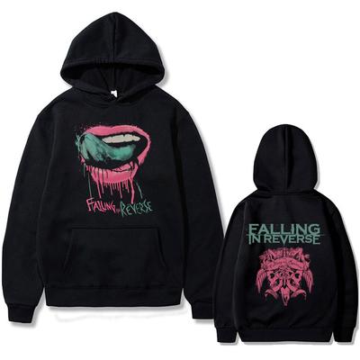 Rock Band Falling In Reverse Double Sided Print Hoodie Men Women Vintage Gothic Punk Hooded Sweatshirt Male Oversized Streetwear