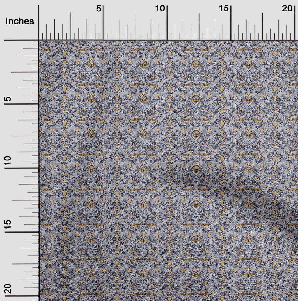 oneOone Cotton Flex Dark Peach Orange Fabric Leaves & Floral Block Sewing Craft Projects Fabric Prints By Yard 40 Inch