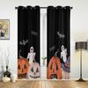 Halloween Pumpkin Ghost Bat Black  Window Curtains for Living Room Bedroom Kitchen Window Treatments Valance Home Decor Drapes