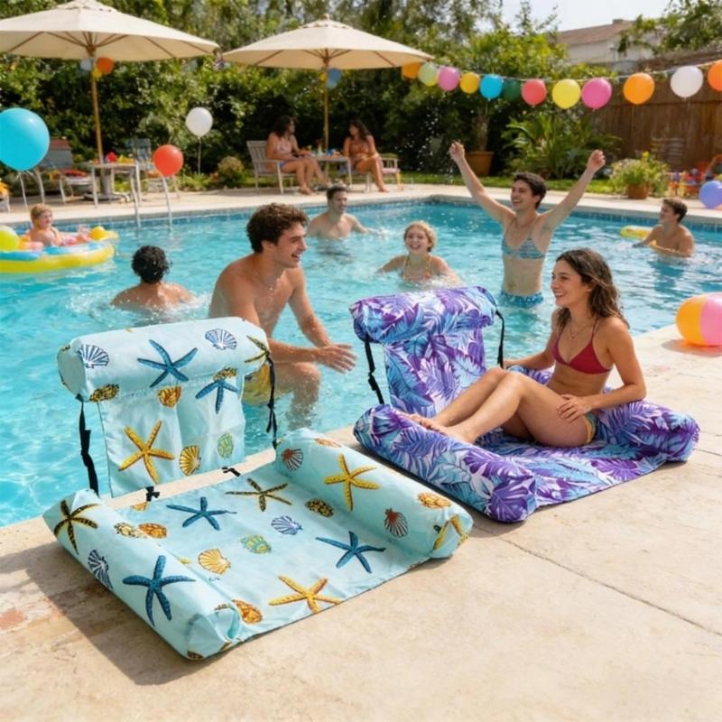 Foldable Inflatable Lounge Chair For Pool Beach And Lake With Thick Oxford Fabric And Leak Proof Valves Detail