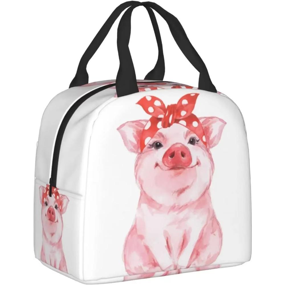 Cute Pink Pig Lunch Box Insulated Meal Bag Lunch Bag Reusable Snack Bag Food Container For Boys Girls Men Women School Work