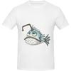 QIZYOQA Pipa Fish Cartoon Characters T-Shirt Cotton Short Sleeve for Men Women T-Shirt