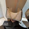 New Moon Casual Spring Grass Woven Handbag Women's Fashionable Shoulder Beach Bag Thick Chain Personalized Street Style