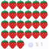 27 PCS Strawberry Ornaments Felt Hanging Strawberry Party Decorations Summer Fruit Ornaments Holiday Decorations