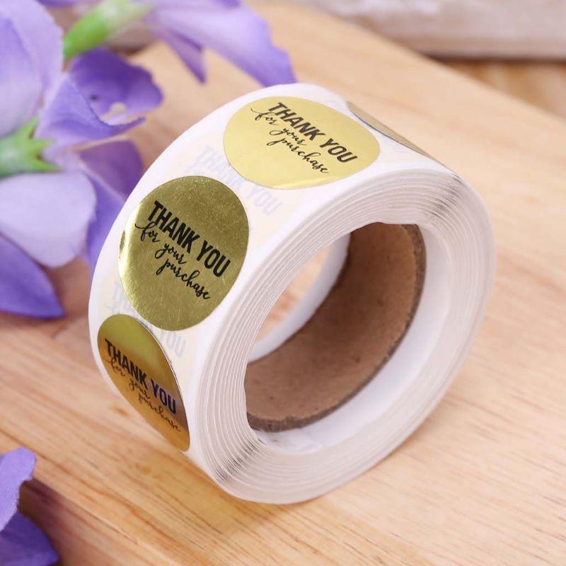 500Pcs Thank You for Purchase Labels 25cm Round Wrapping Label Business Packaging Sticker for Holiday Packaging