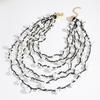 Design sense, hand-woven imitation pearl necklace, retro stacking, high-end sense, multi-layer stacking, collarbone chain