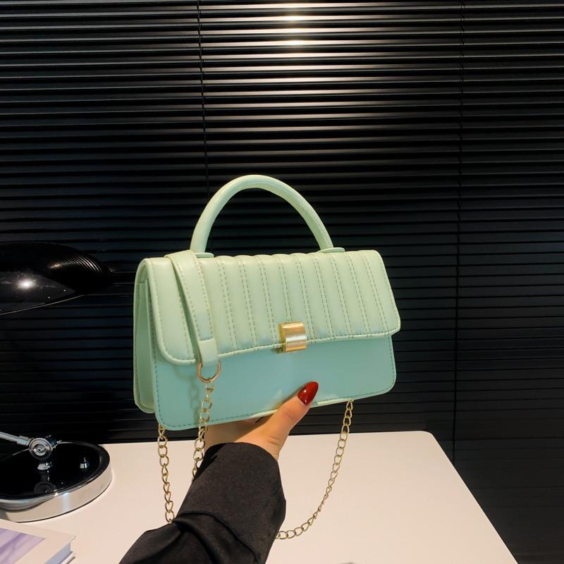 Trendy Striped Pu Leather Shoulder Bag For Women 2024 Cute Square Crossbody