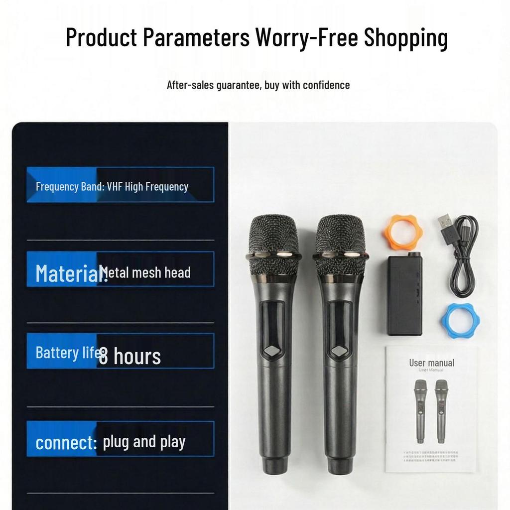 Wireless USB Microphone Duo Set for Home Use
