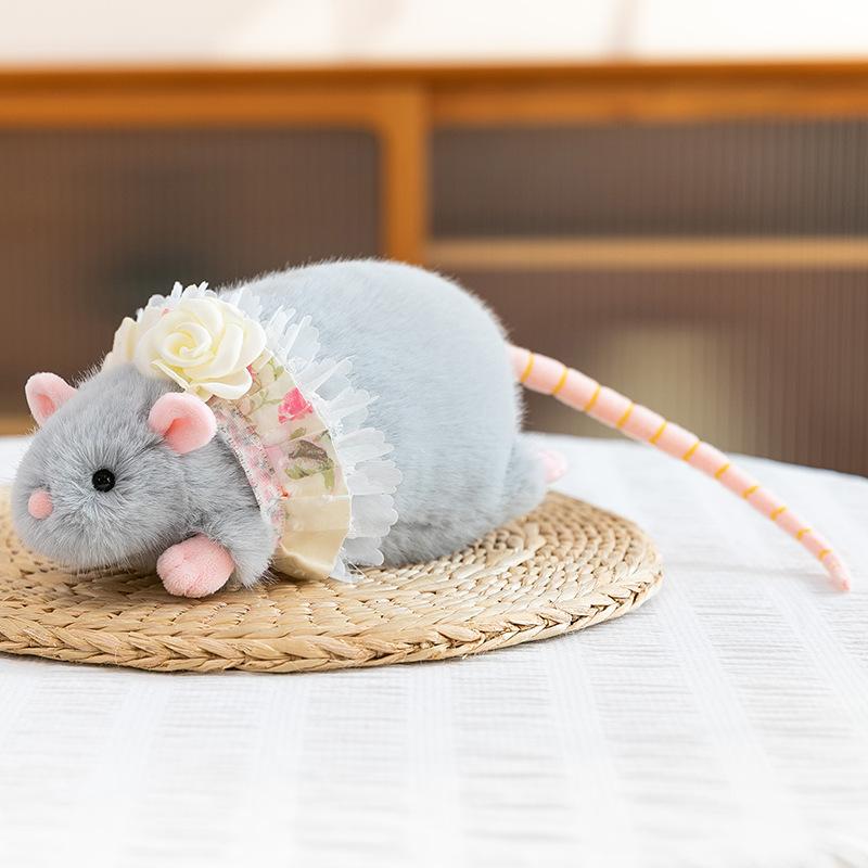 New Doll Flower Branch Mouse Doll Plush Toy Creative Cheese Cartoon Doll