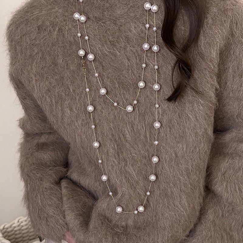 Exquisite Pearl Double-Layered Clavicle Necklace: French Elegance & Light Luxury Design