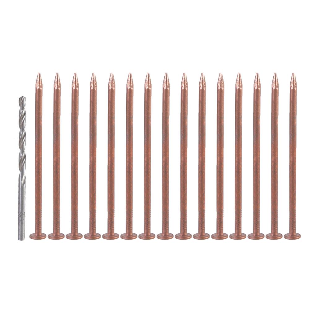 15Pcs Purely Copper Nails Replacement Stump Removal Spikes Hardware Nails for Killing Trees Removing Stumps Copper Nails