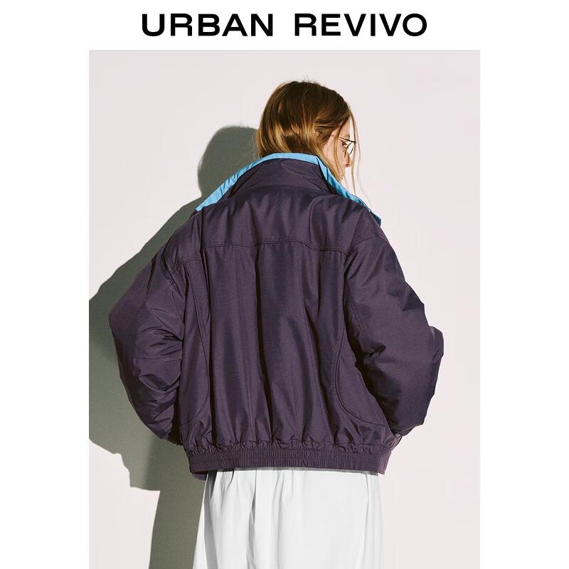 Women's Oversized Color-block Stand-Collar Winter Cotton Jacket