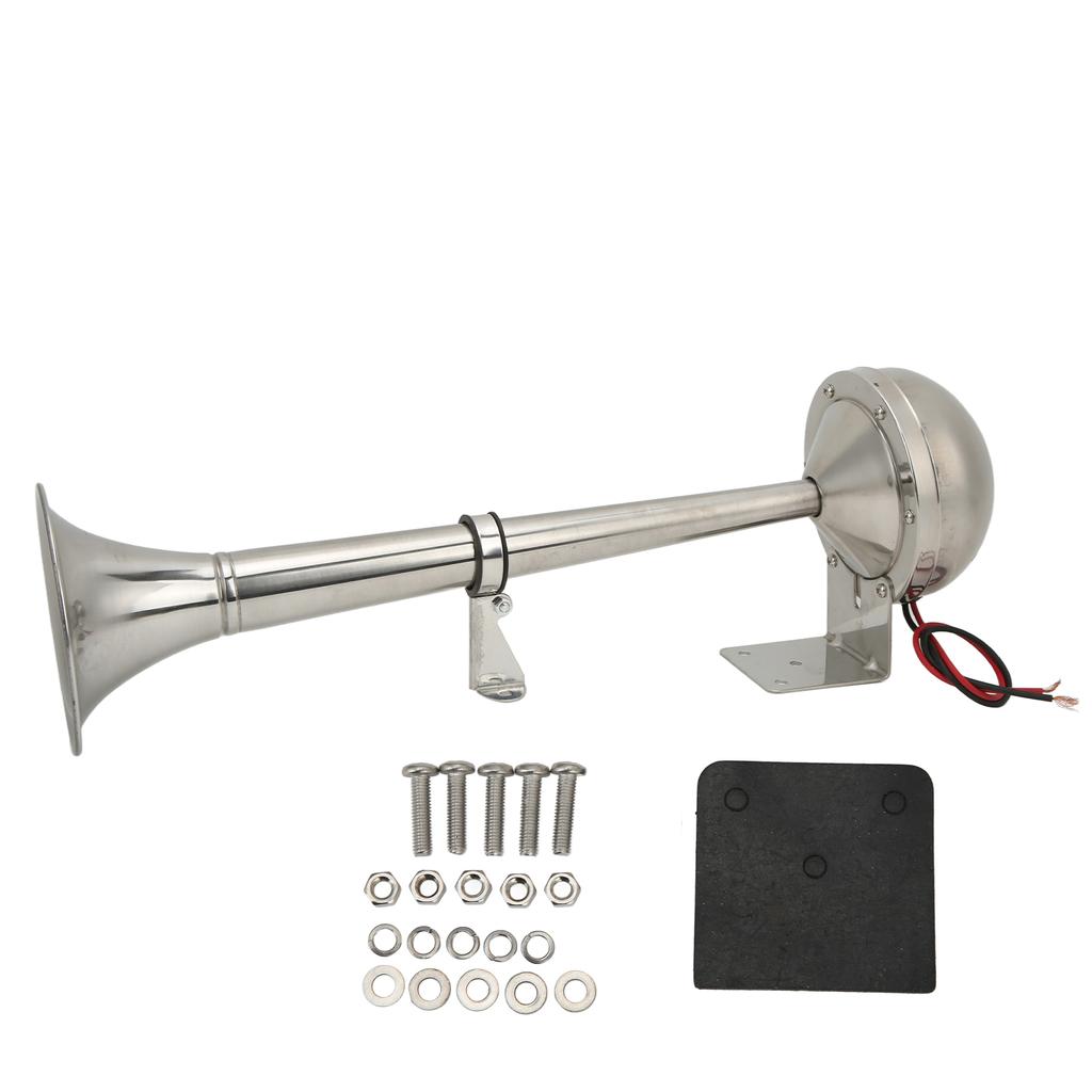 Loud Single Trumpet 328DB 12V 30W VXH1112MAR‑C Stainless Steel Universal Air Horn for Boats RVs Yachts