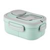 Square Straw Fiber Plastic Lunch Box For Students And Adults With Tableware