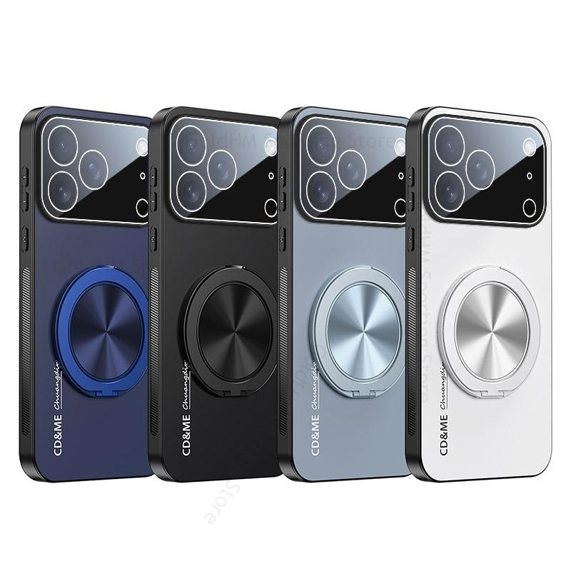 360° Ständer Handy Matte Hülle Für iPhone 17 16 Pro Max Linsenschutzfolie Ringständer Hülle Für Apple 17 Air 15 Pro 14 Pro Max