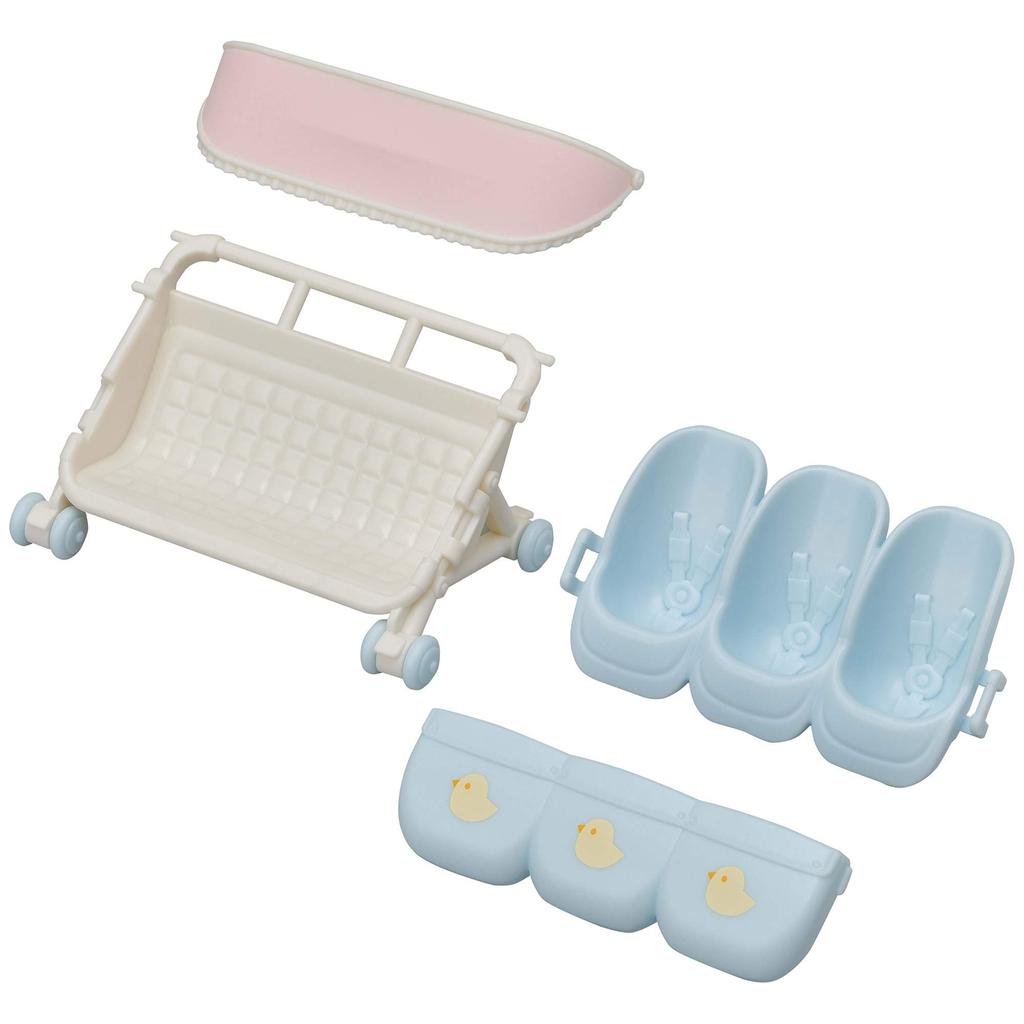 Sylvanian Families Furniture ST Mark Ages 3 and Toy Sylvanian Epoch "Triple Stroller" Ka-217 Certified, Up, Dollhouse, Families,