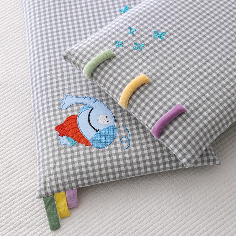 Yongyouwan All Cotton Rainbow Strip Removable Washable Kindergarten Children's Pillow