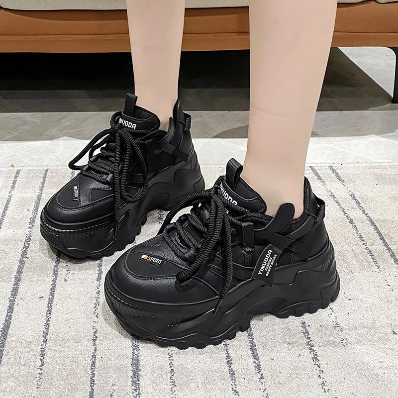 Fashion Autumn Women's Sneakers New Breathable High Platform Shoes Woman Ladies Vulcanize Casual Chunky Sneakers Zapatillas Mujer 8CM