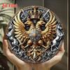 Metal Wall Sign Vintage Double Eagle Embossed Tin Poster 8x8 Inch for Bar Garage