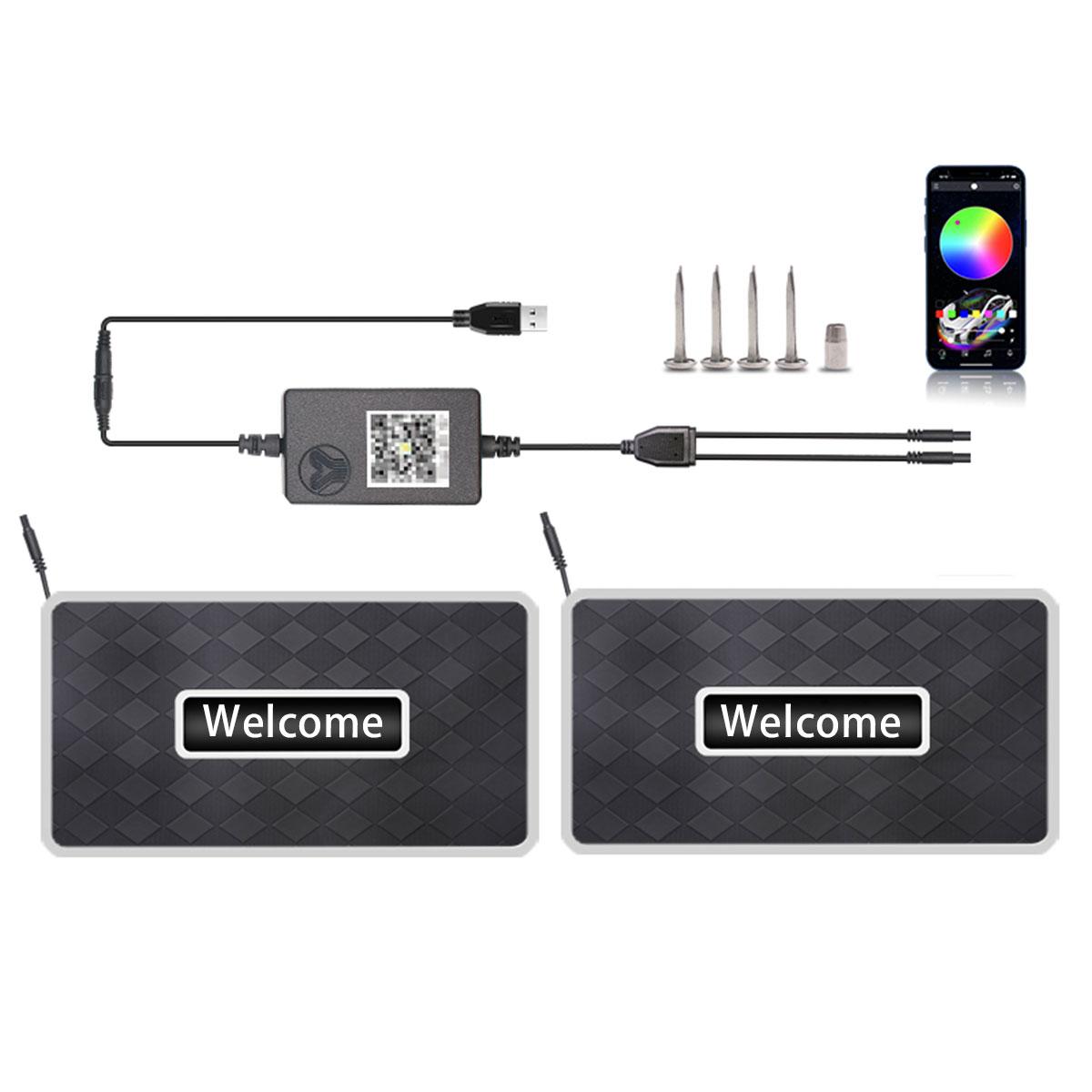 

2/4 в 1 Симфония 213 цветов светодиодная подсветка салона автомобиля с беспроводным управлением RGB светодиодные аксессуары для салона автомобиля для автомобильных ковриков