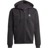 Adidas Originals Essential Trefoil Essentials Soft Comfortable Warm Hooded Zip Design Long Sleeve Sweatshirt Men Sweatshirt Black IW5791