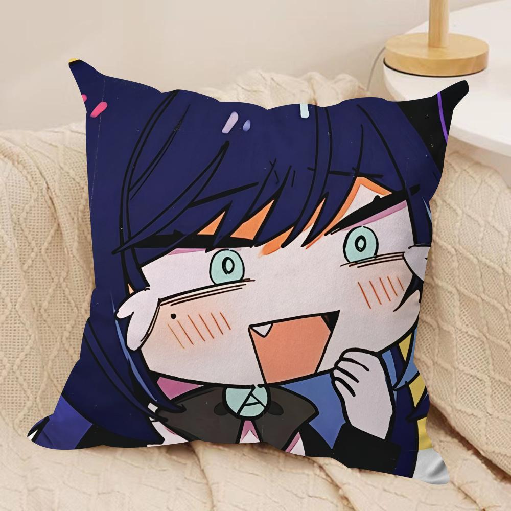 AAdoS anime cute Cushion Cover Silky Short Plush Invisible Zipper Dustproof Sofa Pillow Case for Home Decor