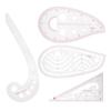 4Pcs Multi-Function Curve Ruler Set Shaped Design Pattern Making Ruler Sewing Ruler Kit  For Tailors