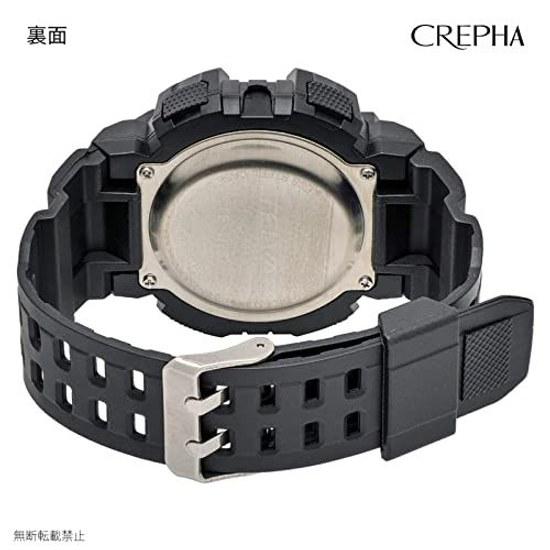 CREPHA Digital Watch TELVA Multifunction Water Resistant 5 Atmospheres Stopwatch Everyday Use Urethane Belt Black Mens Sports TE-D282-BK