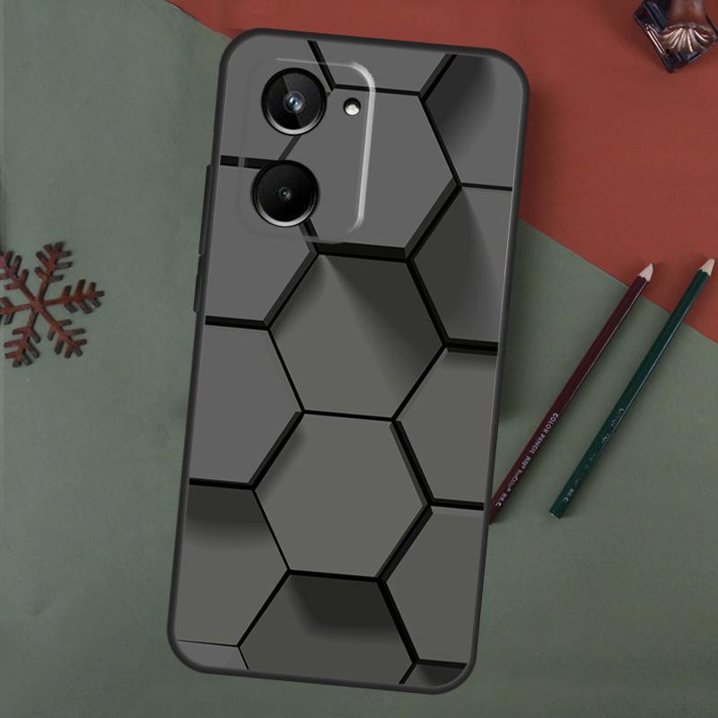 Carbon Fibre Futuristic Neon Case For Realme C75 C65 C67 C71 C63 C61 C55 C51 C53 C35 11 12 13 14 15 Pro Plus GT6 GT7 Pro