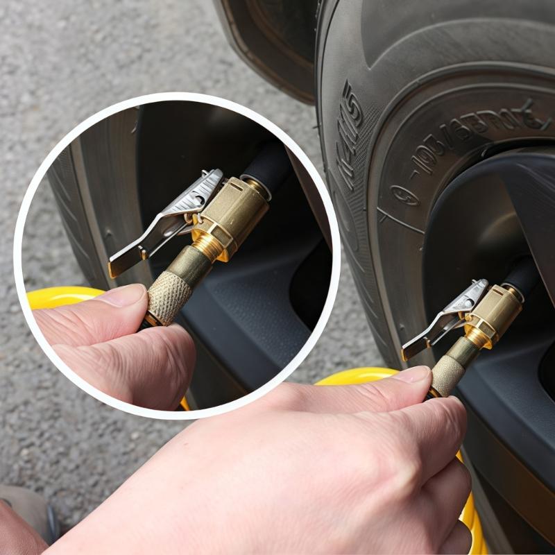 Universelles Pumpenadapter-Set Messing-Verriegelungs-Reifenfüller-Düsennadel-Adapter Reifenluft-Chuck-Clip-Adapter Einfach zu installieren
