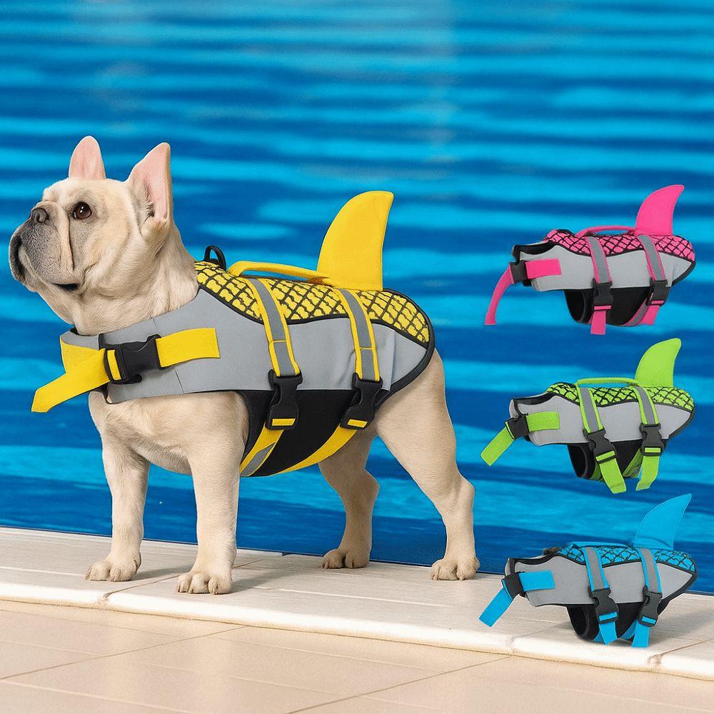 Enhanced Buoyancy Dog Swimsuit Waterproof Scales Shark Dog Clothes Dog Safety Vest  For Dogs