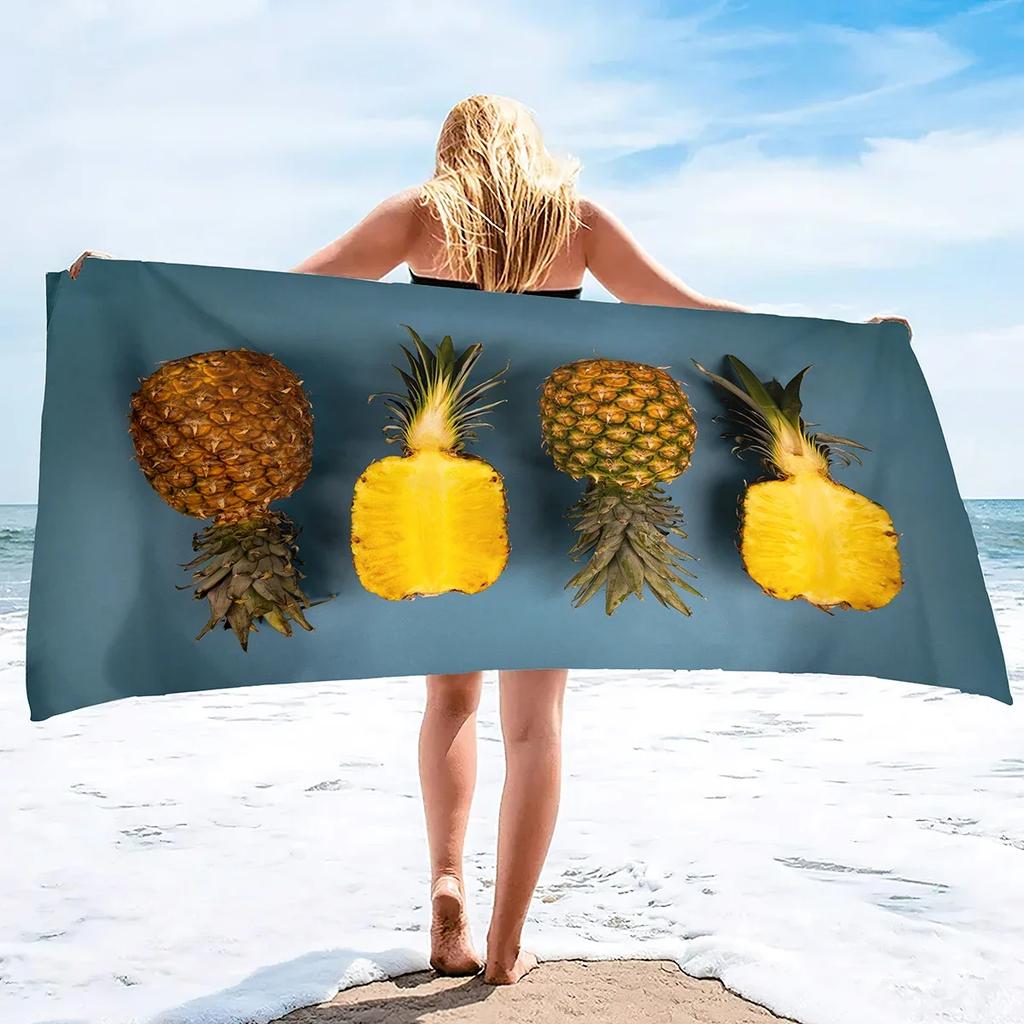Pineapple Beach Towel ,Lightweight Microfiber Absorbent Quick Dry Sand Free Blanket Towels,Soft Pool Travel Bath Swim Towels