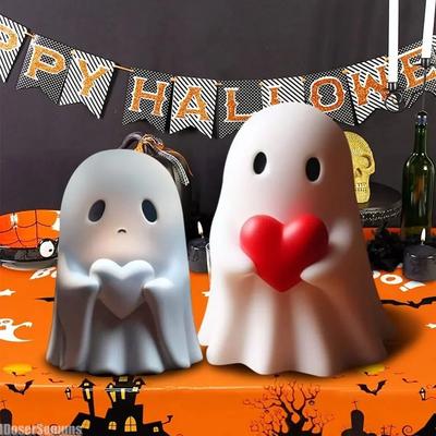 Halloween Middle Finger Ghost Decoration Cute Statue For Home Fireplace Decor Smooth Body Enhance Festive Atmosphere