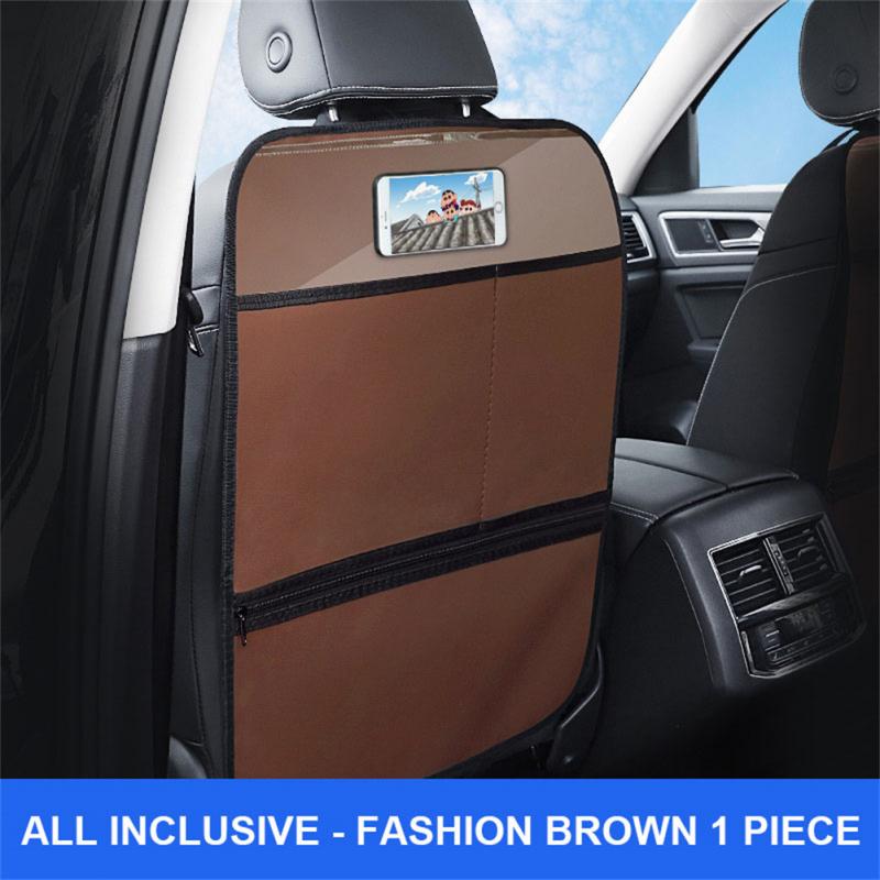 PU Leather Car Anti-kick Mat Car Seat Back Protector Cover Car Rear Seat Organizer with Storage Storage Bag Interior Accessories