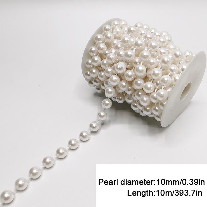 

1 шт. нити из искусственного жемчуга и хрустальных бусин для рукоделия, жемчужная веревочная отделка, соединительные бусины для костюмной бижутерии, легкие 10MM*10M