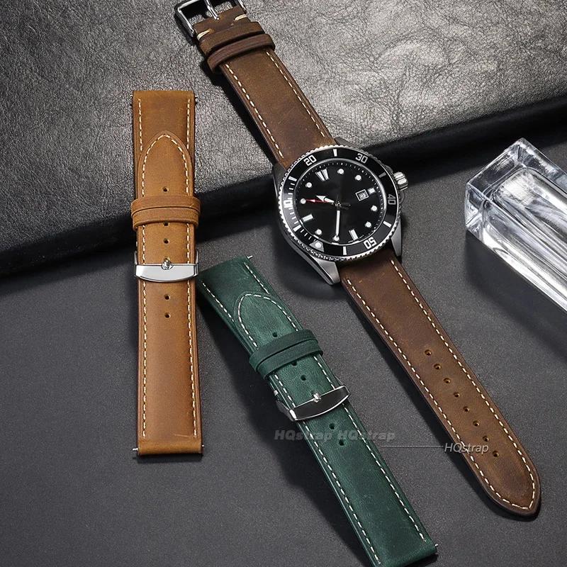 Watch Band Genuine Leather Straps 14 16mm 18mm 20mm 22mm 24mm Watch Accessories High Quality Leather Watch Belt Strap Watchbands