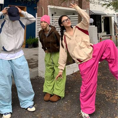 Calças Cargo de Verão de Cintura Alta Femininas Streetwear Calças Femininas de Perna Larga Y2k Calças