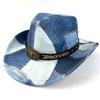 Cross-Border Retro Denim Splicing Top Hat, New Ethnic Style High-End American Jazz Hat, Sunshade And Sunscreen Hat Tide
