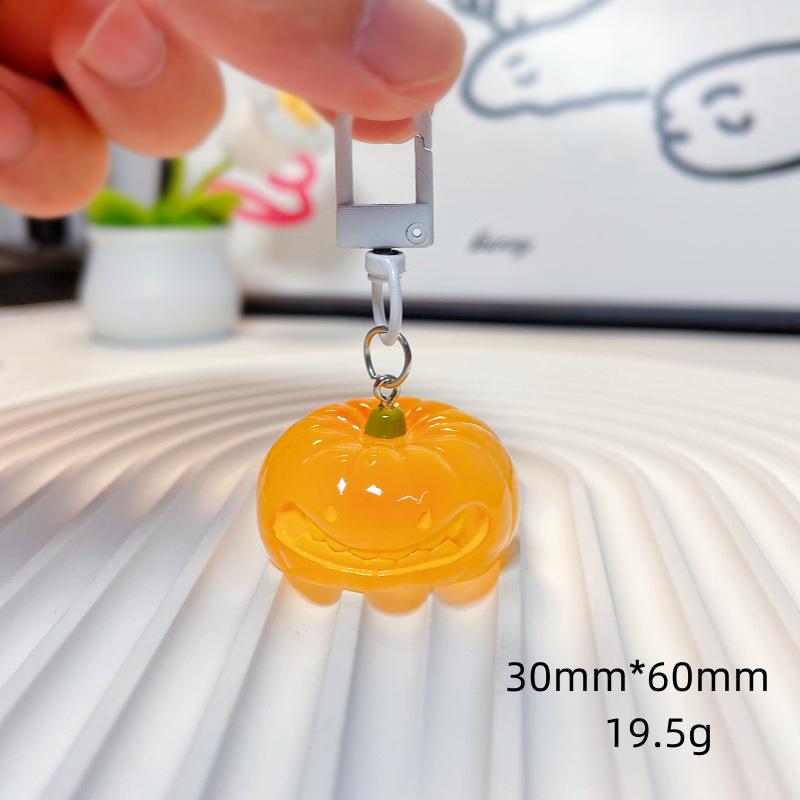 Halloween Luminous Ghost Keychain Halloween Decoration Party Accessories Mini Resin Ghost Pumpkin Keyring Backpack Pendant Gift