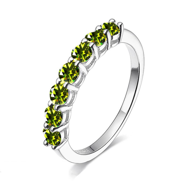 BIJOX STORY 3mm Gemstone Moissanite Ring for Women S925 Silver White Gold Stackable Wedding Band Diamond Matching Gift