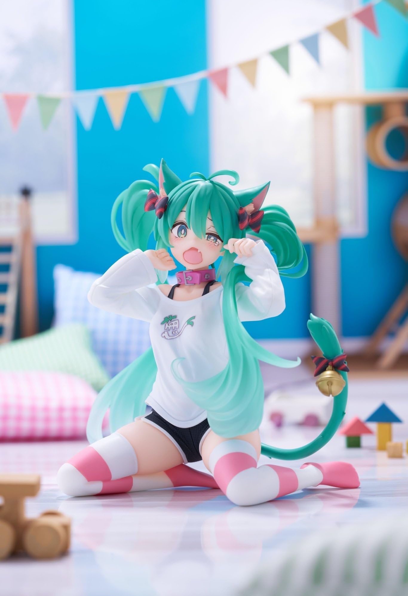 

Настольная футболка с милой фигуркой кошачьих ушек Hatsune*Miku ver.