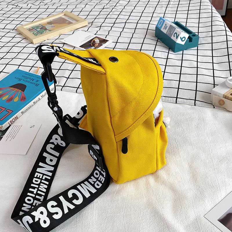 Cute Small Bag Women's New Internet Celebrity Versatile Canvas Crossbody Breast Bag Trendy Cool Female Student Shoulder Bag