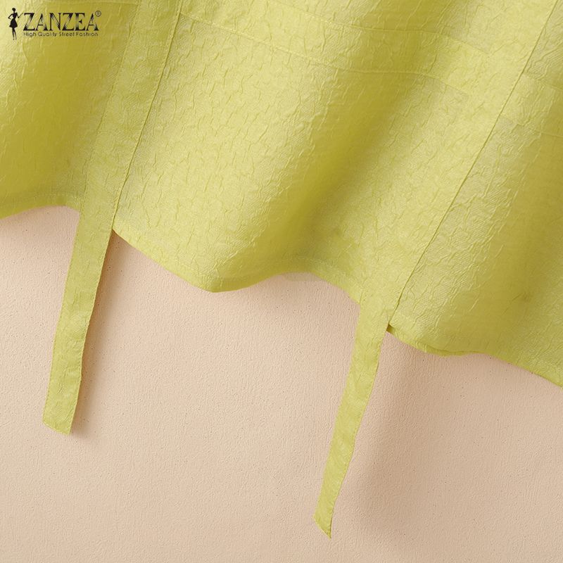 ZANZEA Top Gilet Casual da Donna con Laccetti Laterali, Girocollo, Senza Maniche