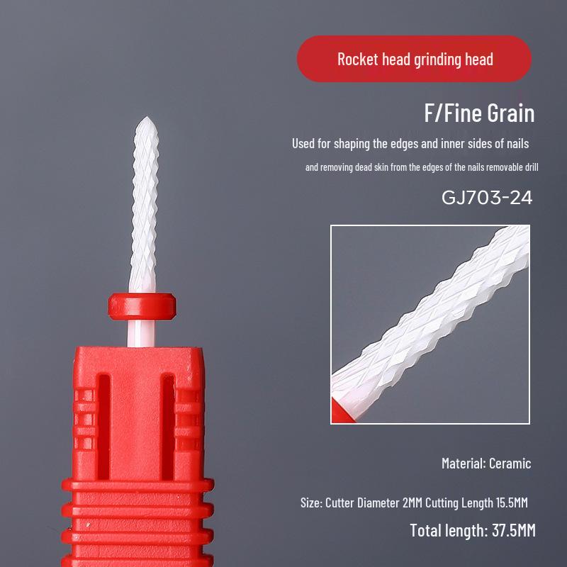Hochtemperaturbeständiger Keramik-Nagelschleifkopf zum Formen, Entfernen der Nagelhaut, Entfernen von Gel-Politur und zur Verwendung mit einem Nagelfräser.