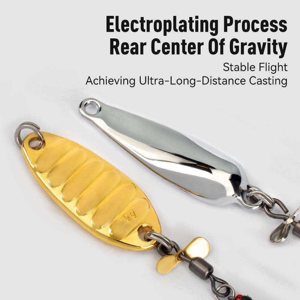 Kingdom FLY LURE SET 4pcs/box Long Casting Metal Spinner Spoon Jigs Fishing Lures 1.5g 2.2g 3g 3.2g 4.5g 5g Sequins Bait