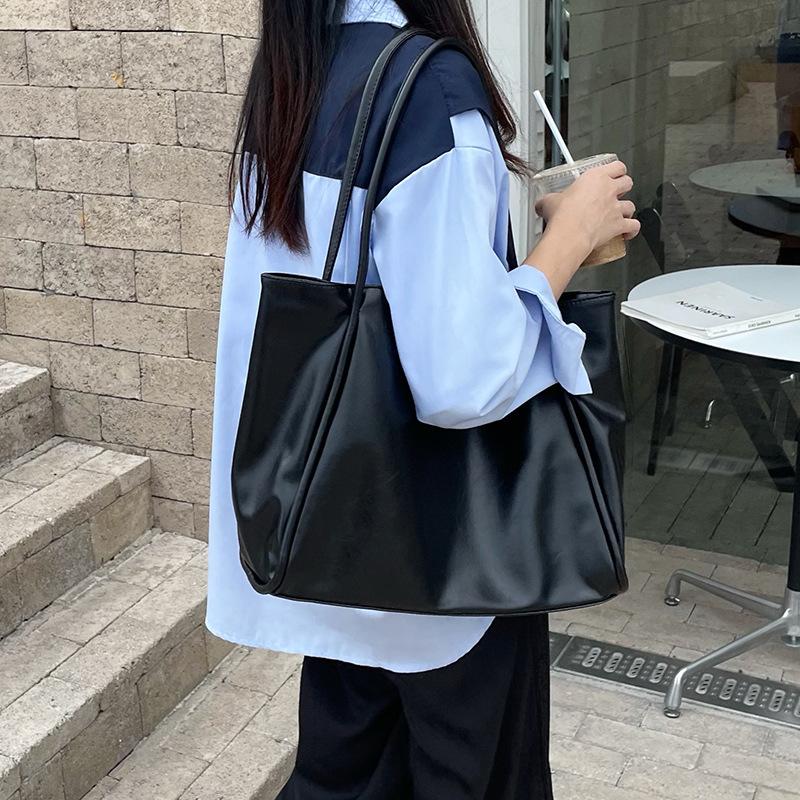 Koreanischer Stil Große Kapazität Tragetasche für Damen Mode Lässig Einzelne Schulter Handtasche Fauler Stil Umhängetasche